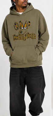 VTG Dogg Supply Snoop Dogg Hoodie Mens M Olive Embroidered Y2K Hip Hop Pullover